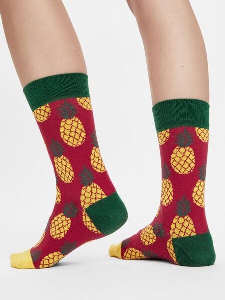 Natural Vibes Pineapples Socken Bio GOTS | Ananas | Bunte Socken | Herren Damen Socken