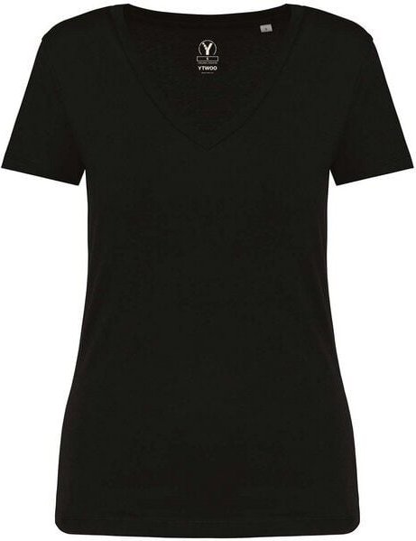 YTWOO Damen Tshirt mit V-Ausschnitt aus 100% Bio-Baumwolle