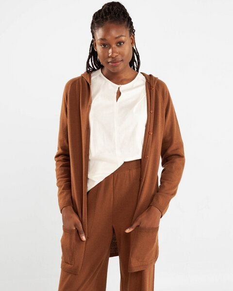 Alma & Lovis Hoodie Mantel im Bio-Baumwoll-/Woll-Mix | Cotwool Hoodie-Mantel