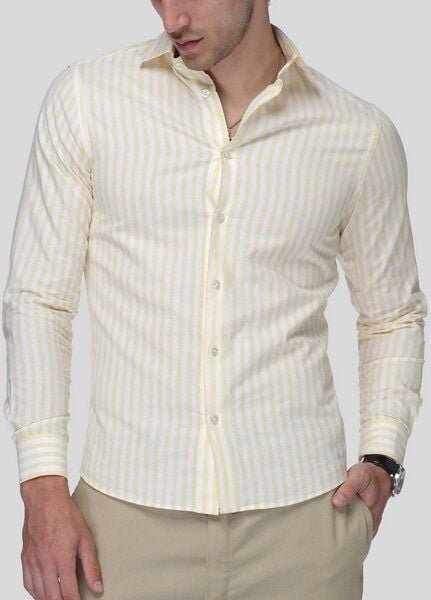 De IONESCU Das Premium Streifen Leinenhemd "Vulkaneifel", Regular Fit