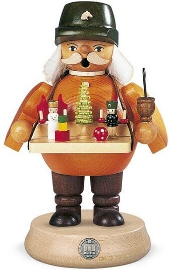 Müller Seiffen Räuchermann Spielwarenverkäufer 3 versch. Größen