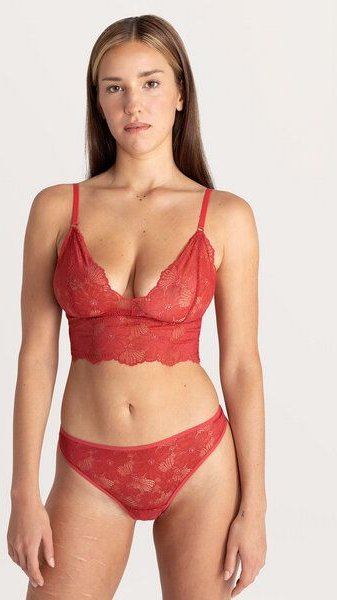 erlich textil Classy Lace Bralette, bügelloses Bustier mit Spitze aus weichem recyceltem Polyamid, made in Europe