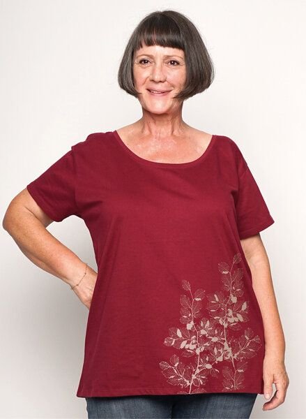 Peaces.bio - handbedruckte Biomode Damen Loosefit Shirt Buchenzauber