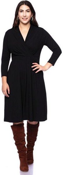 Ingoria EDDA knielanges Kleid mit Wickel-Ausschnitt