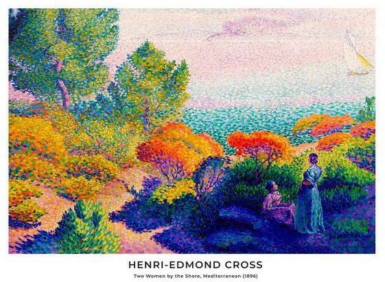Photocircle Poster / Leinwandbild - Henri-Edmond Cross: Zwei Frauen am Ufer- Ausstellungsposter