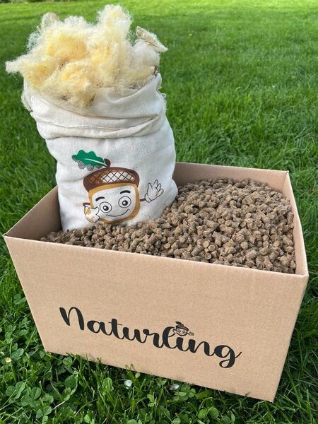 naturling Schafwollpellets Natur 3,5kg mit 250g Schafwolle - organischer Langzeitdünger im Kombipaket