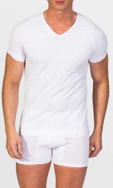 ZD Zero Defects Kurzarm-Unterhemd aus ägyptischer Baumwolle mit V-Ausschnitt