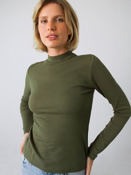 Honest Basics Langarm Shirt mit Stehkragen