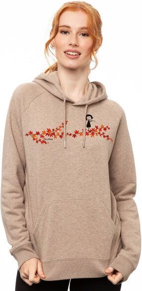 FellHerz Damen Hoodie Ahorn-Mädchen heather sand, Bio Fair und Vegan