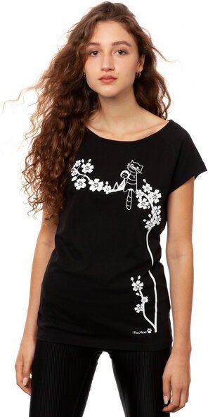 FellHerz Damen T-Shirt Catlove Bio & Fair & Handbedruckt
