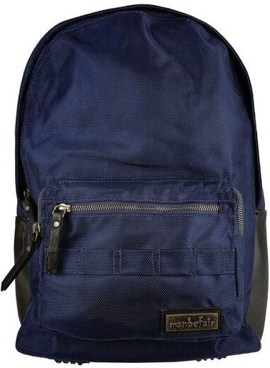 manbefair Klassischer City Rucksack Bergen aus recyceltem Nylon Gewebe und Rinds-Leder