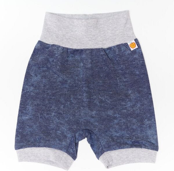 Cheeky Apple Basic-Shorts für Babys und Kinder aus Bio-Baumwolle "Baby Basic Pique" Jeansblau/Grau