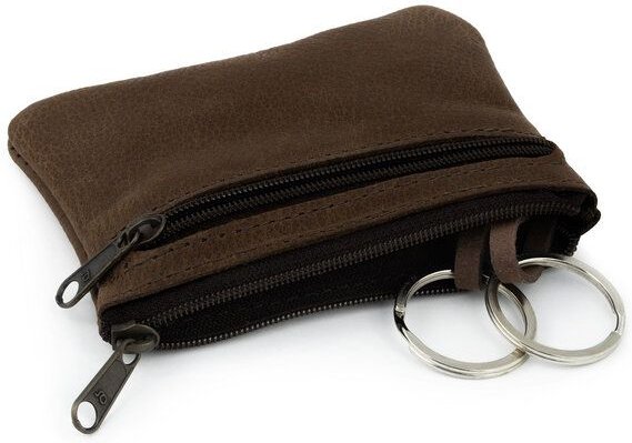 Simaru Schlüsseletui Schlüsseltasche aus Leder mit 2 Schlüsselringen und Extrafach(Groesse M)