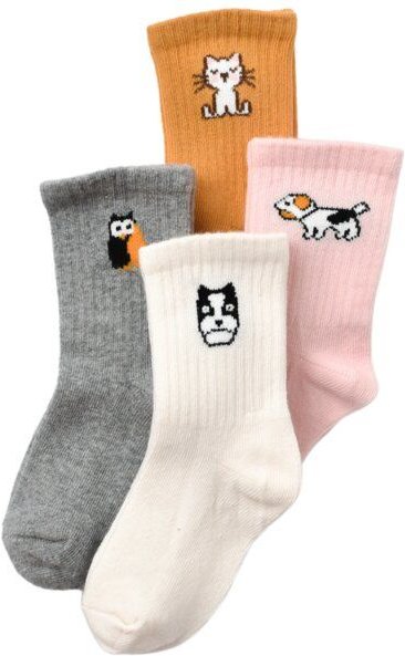 Baby Kinder Socken 4er Pack Animals Tiere GOTS biorganic
