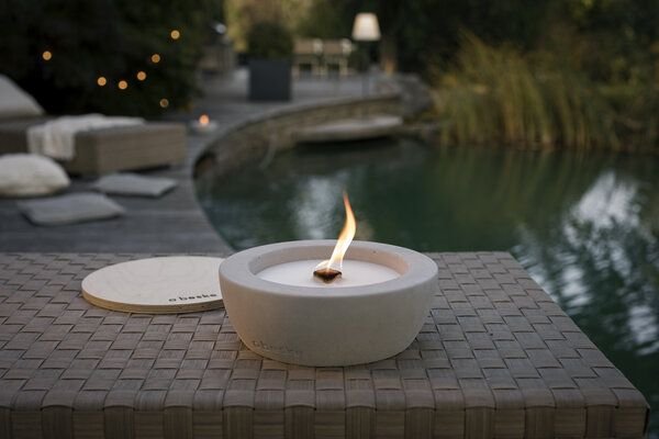 Betonfeuer® Beske-Manufaktur 'Savo Ø24cm, schmaler Rand' Dauerdocht