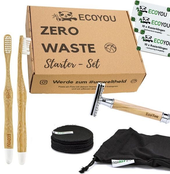 Thumbnail - EcoYou® Zero Waste Starter Set - Bad inkl. Rasierhobel, Abschminkpads usw