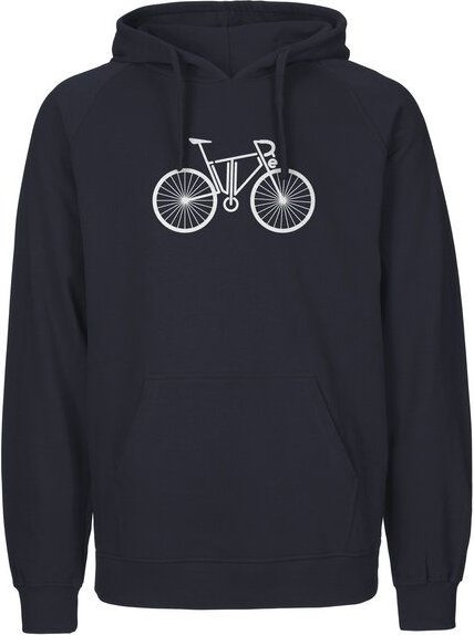 HANDGEDRUCKT "FutureBike" Männer Hoody aus reiner Biobaumwolle (kbA)