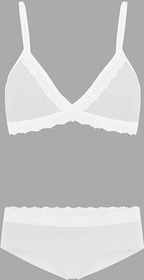 Frija Omina Set: Bio BH + Hipster Spitze hell