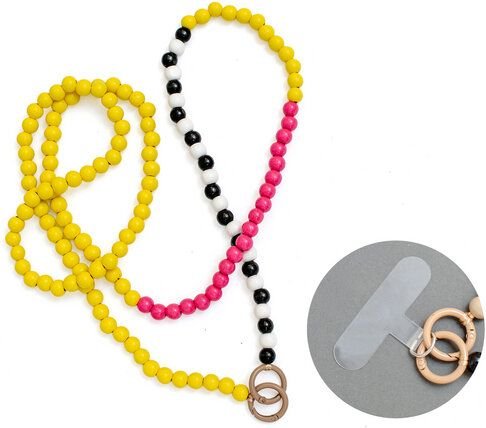 renna deluxe Handykette aus Holzperlen, Crossbody lang, verschiedene Farben