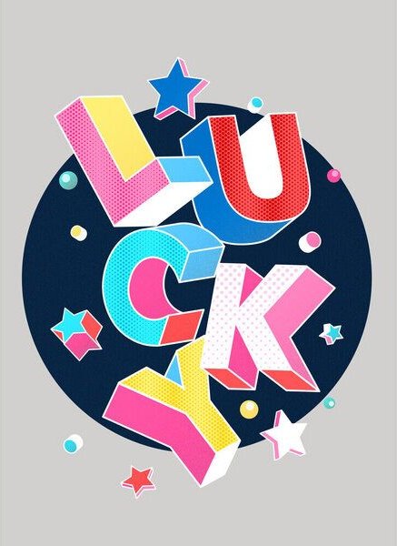 Photocircle Poster / Leinwandbild - LUCKY - 3D typography