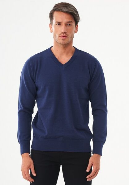 ORGANICATION Pullover aus Bio-Baumwolle mit V-Ausschnitt