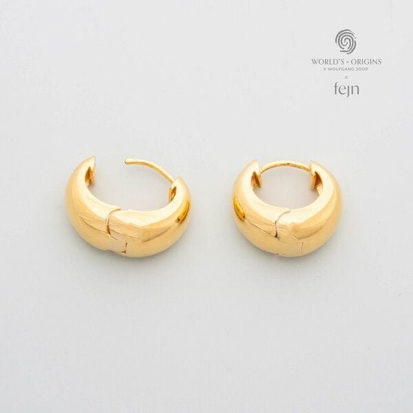 fejn jewelry Creole 'small dome hoop" - glänzende Huggies