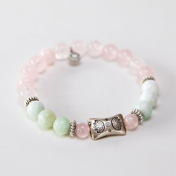 Divasya Armband "Lotus Garden" aus Rosenquarz