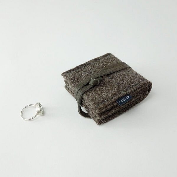 matilda k. manufaktur Schmuckaufbewahrung 'schmucknest' klein aus Wollfilz braun 'margarete'