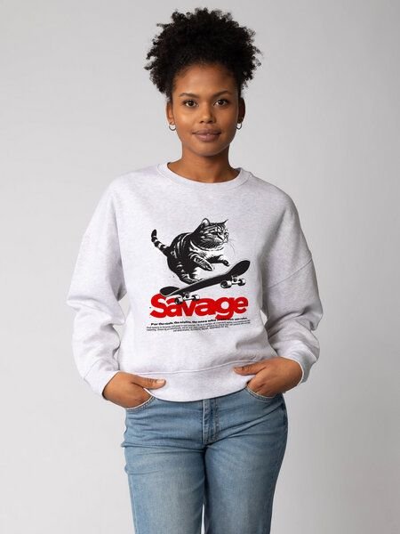 watapparel Sweatshirt Frauen Savage Cat