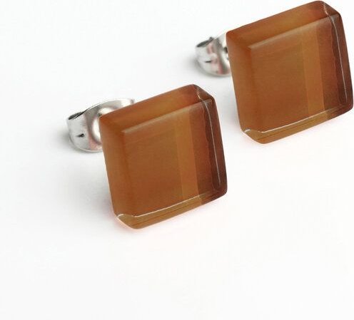 ALEXASCHA Minimalistische Ohrstecker, klein, aus Glas | PUREFORM