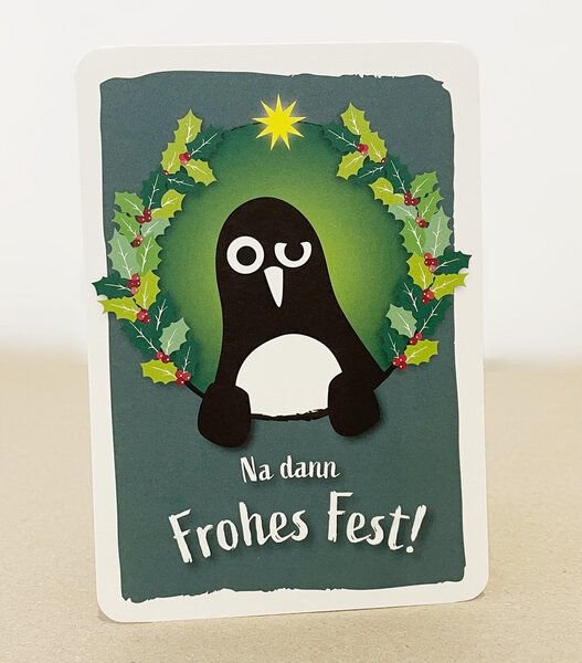 päfjes Pinguin Paul sagt Frohes Fest / Weihnachten - Postkarte A6