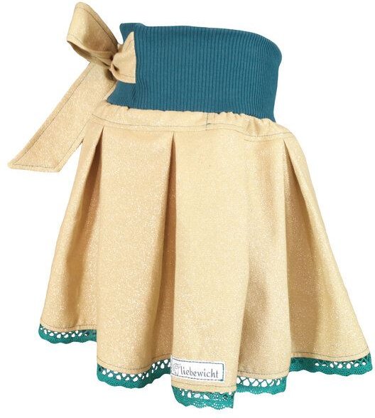 liebewicht Faltenrock Rock gold Glitzer für Mädchen aus Biobaumwolle