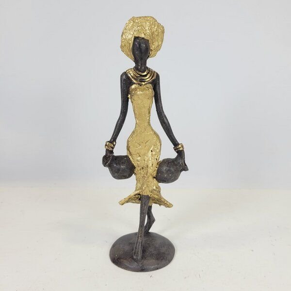 Moogoo Creative Africa Bronze-Skulptur "Frau mit zwei Amphoren" by Soré | verschiedene Farben und Größen