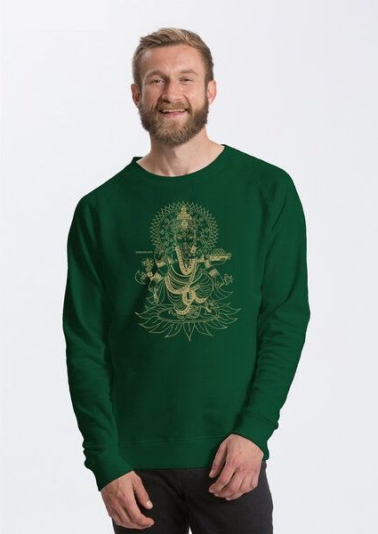 Peaces.bio - handbedruckte Biomode Bio Herren-Sweatshirt Ganesha