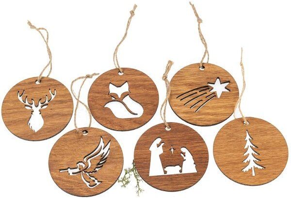 ReineNatur Weihnachtsbaumschmuck Eiche – 6-teiliges-Set