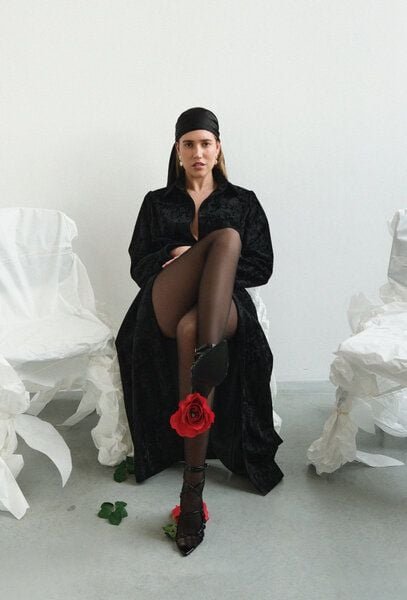 IVA RYCH Strukturiertes Hemdkleid I Deadstock