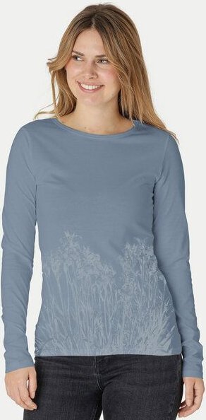 Peaces.bio - handbedruckte Biomode Langarmshirt Damen Mystic Iris