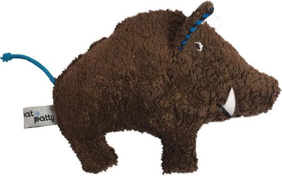Pat und Patty Greifling mit Rassel "Wildschwein" ,braun , 100 % Baumwolle-kbA