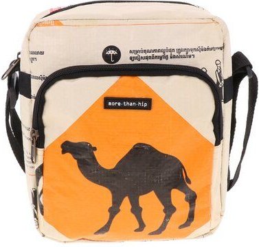 MoreThanHip Unisex kleine Crossbody Tasche aus recycelten Fischfütter- und Zementsäcken - Baksey