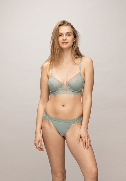 Lovjoi Tanga LUMINOUS MOSS mit filigraner Spitze