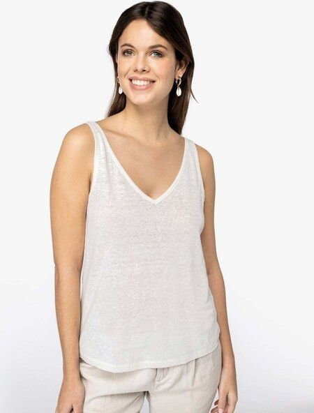 YTWOO Umweltfreundliches Top aus Leinen für Damen