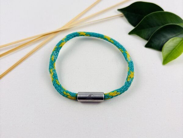 Purewater Upcycling-Geisternetzarmband mit gravierter Welle (Unisex)