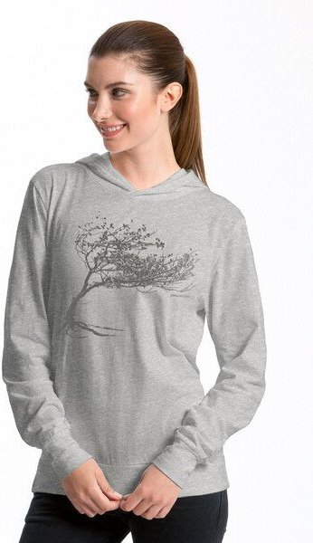 Peaces.bio - handbedruckte Biomode Bio-Jersey-Kapuzensweater Unisex "Windy Tree"