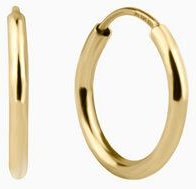 Paeoni Colors Klassische Creolen-Ohrringe aus 18k Gold Vermeil, 925 Sterling Silber, Größen S / M / L