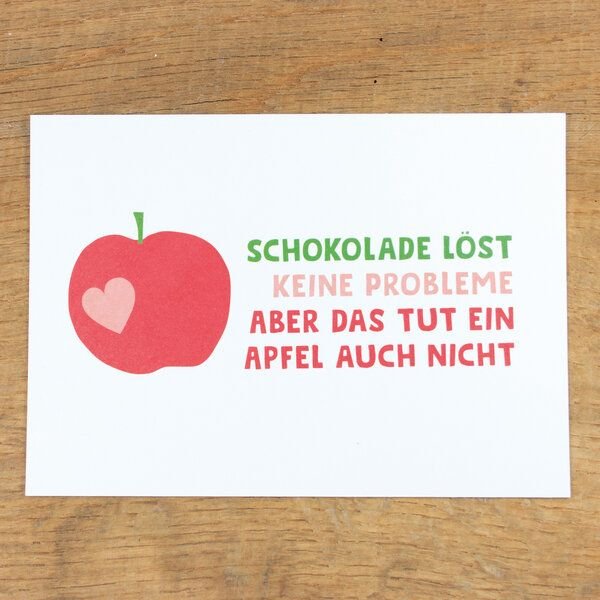 Bow & Hummingbird Postkarte "Schokolade löst keine Probleme" aus Recyclingpapier