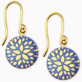 lille mus Porzellan-Ohrhänger BLUMENSTERN Porzellanschmuck