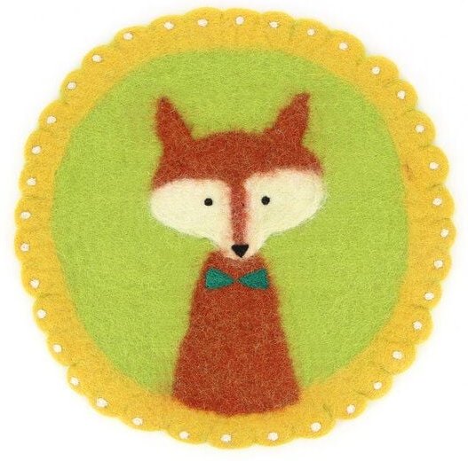 GLOBO Fair Trade Sitzkissen /Tischset FUCHS aus Wollfilz