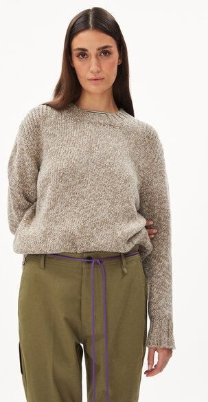 ARMEDANGELS AMALIAA LEOPARD - Damen Strick Pullover Relaxed Fit aus Bio-Woll Mix