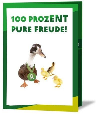 OxfamUnverpackt Spenden-Geschenk "Entenfamilie" (Grußkarte mit Magnet)