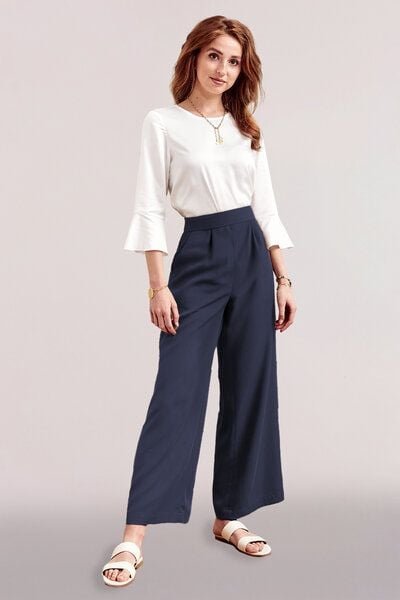 l'amour est bleu Weite Bundfaltenhose aus Tencel